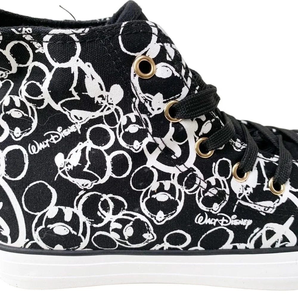 Mickey Mouse Black & White High-Top Sneakers Size 7